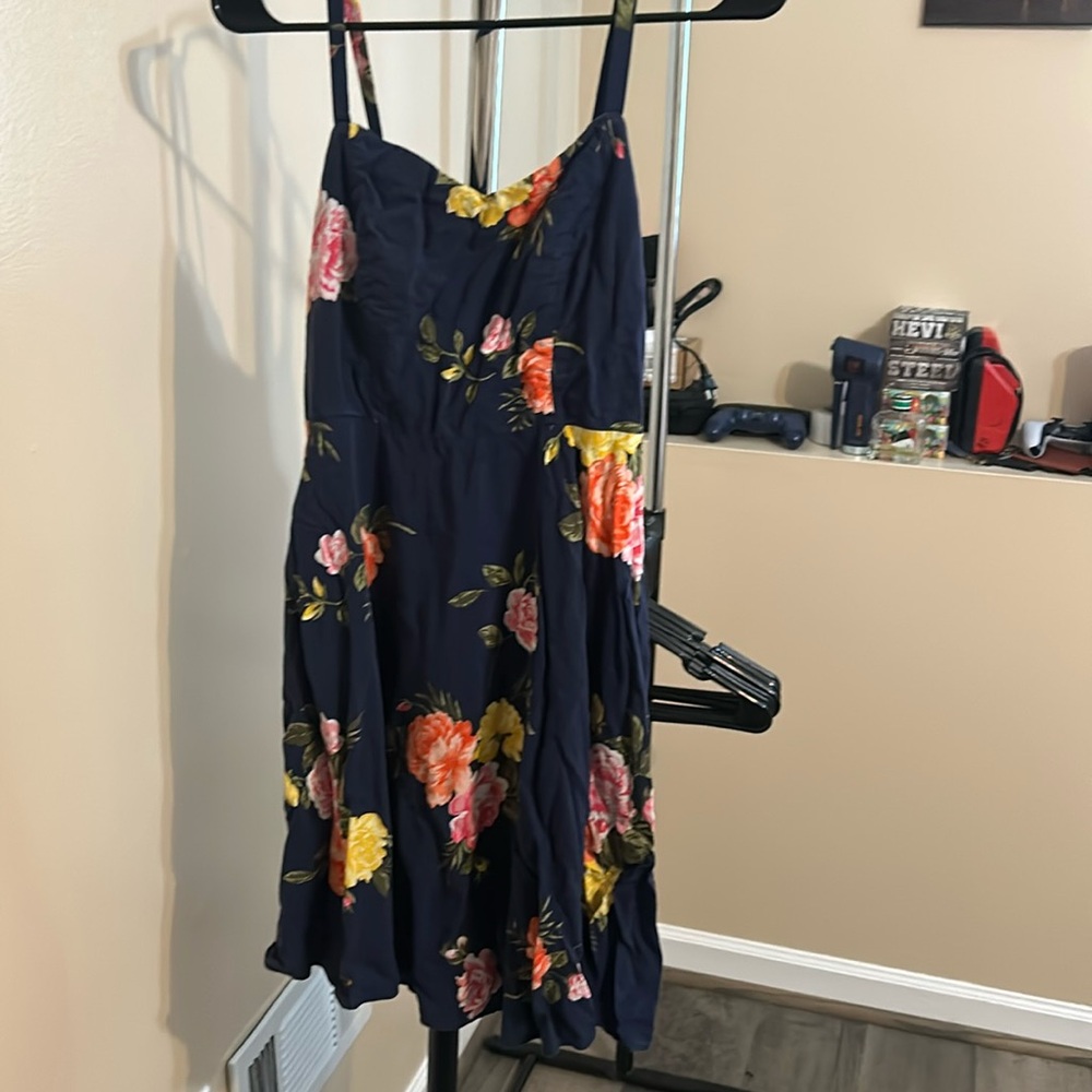 Old Navy, Medium, navy blue and floral print sundress